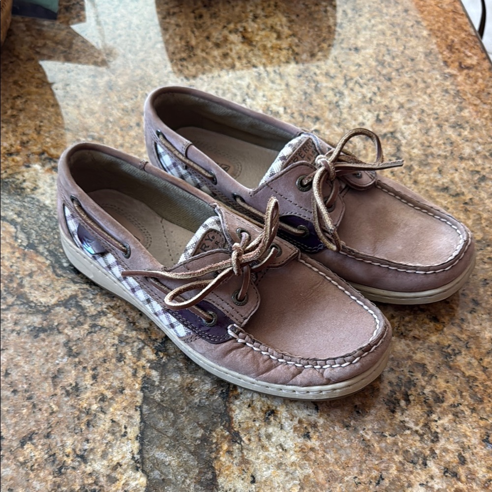 Plaid Sperry Topsider Boat Shoes with Laces